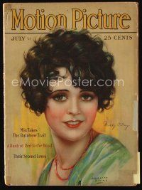 9h136 MOTION PICTURE magazine July 1928 art portrait of pretty Molly O'Day by Marland Stone!
