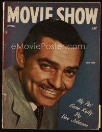 9h192 MOVIE SHOW magazine October 1947 portrait of Clark Gable starring in The Hucksters!