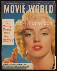 9h208 MOVIE WORLD magazine Sept 1953 is Marilyn Monroe more than SEXY, Gentlemen Prefer Blondes!