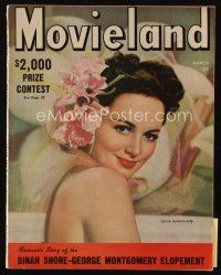 9h180 MOVIELAND magazine March 1944 sexiest portrait of Olivia De Havilland by Tom Kelley!