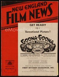 9h084 NEW ENGLAND FILM NEWS exhibitor magazine August 11, 1932 incredible 2-page White Zombie ad!