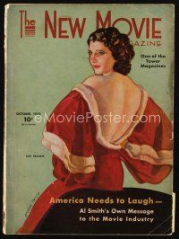 9h149 NEW MOVIE MAGAZINE magazine October 1932 art of sexy Kay Francis by McClelland Barclay!