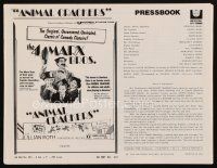 9h395 ANIMAL CRACKERS pressbook R74 all four Marx Brothers in a classic of comedy classics!