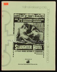 9h426 ASYLUM EROTICA pressbook '73 Klaus Kinski, slashing massacure, Slaughter Hotel!