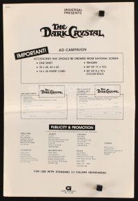 9h430 DARK CRYSTAL pressbook '82 Jim Henson & Frank Oz, Richard Amsel fantasy art!