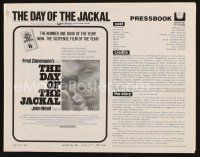 9h431 DAY OF THE JACKAL pressbook '73 Fred Zinnemann assassination classic, master killer Edward Fox