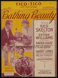 9h327 BATHING BEAUTY sheet music '44 Red Skelton, Esther Williams, Harry James, Cugat, Tico-Tico!