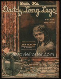 9h334 DADDY LONG LEGS sheet music '19 art of Mary Pickford by Walton, Dear Old Daddy Long Legs!