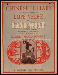 9h337 EAST IS WEST sheet music '30 great image of Asian Lupe Velez, Chinese Lullaby!