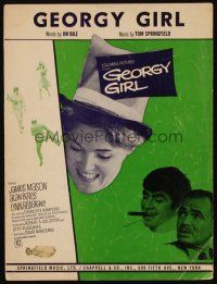 9h340 GEORGY GIRL sheet music '66 Lynn Redgrave, James Mason, Alan Bates, the title song!
