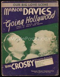 9h342 GOING HOLLYWOOD sheet music '33 Marion Davies close up w/Bing Crosby, Our Big Love Scene!