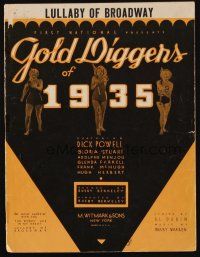 9h343 GOLD DIGGERS OF 1935 sheet music '35 Busby Berkeley musical, Lullaby of Broadway!