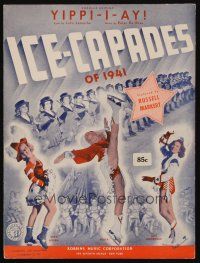 9h350 ICE-CAPADES sheet music '41 great image of ice skating Belita & sexy girls, Yippi-I-Ay!