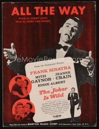 9h354 JOKER IS WILD sheet music '57 cool images of Frank Sinatra, All the Way!