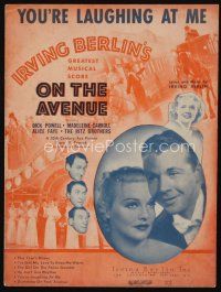 9h362 ON THE AVENUE sheet music '37 Faye, Powell, Ritz Bros, Irving Berlin, You're Laughing At Me!
