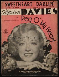 9h365 PEG O' MY HEART sheet music '33 great images of beautiful Marion Davies, Sweetheart Darlin'!