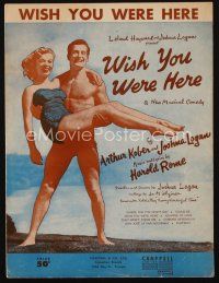 9h382 WISH YOU WERE HERE stage play Canadian sheet music '52 Broadway musical, title song!