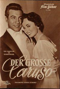 9h280 GREAT CARUSO German program '52 different images of Mario Lanza & with pretty Ann Blyth!