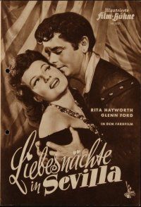 9h293 LOVES OF CARMEN German program '51 different images of sexy Rita Hayworth & Glenn Ford!