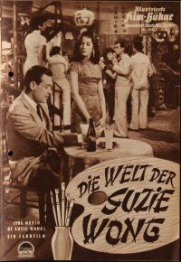 9h322 WORLD OF SUZIE WONG German program '61 different images of William Holden & sexy Nancy Kwan!