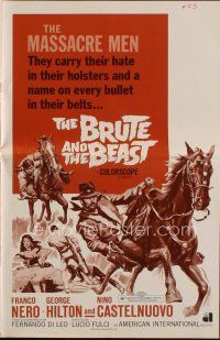 9h410 BRUTE & THE BEAST pressbook '66 Lucio Fulci, Franco Nero, cool spaghetti western art!
