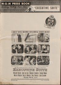 9h435 EXECUTIVE SUITE pressbook '54 William Holden, Barbara Stanwyck, Fredric March, June Allyson