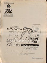 9h437 FOR THE FIRST TIME pressbook '59 close up art of Mario Lanza with a gorgeous new screen beauty