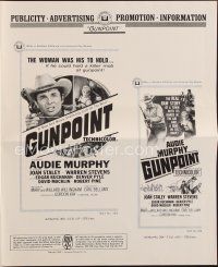 9h440 GUNPOINT pressbook '66 Audie Murphy in the story of a town with a gun in its back!