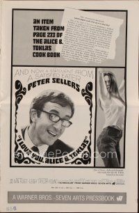 9h448 I LOVE YOU, ALICE B. TOKLAS pressbook '68 Peter Sellers eats turned-on marijuana brownies!
