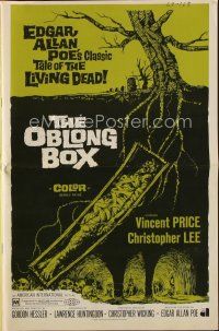 9h461 OBLONG BOX pressbook '69 Vincent Price, Edgar Allan Poe's tale of living dead, cool horror art