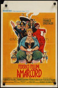 9j378 AMARCORD Belgian '74 Federico Fellini classic comedy, great wacky artwork!