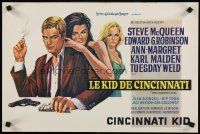 9j398 CINCINNATI KID Belgian '65 art of pro poker player Steve McQueen, Ann-Margret & Weld!