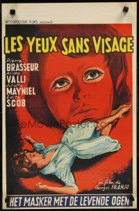 9j409 EYES WITHOUT A FACE Belgian '62 Georges Franju's Les Yeux Sans Visage, best art!
