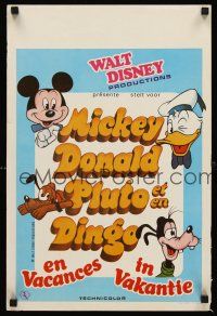 9j434 MICKEY DONALD PLUTO ET EN DINGO EN VACANCES Belgian '80 Donald Duck, Goofy as Dingo!