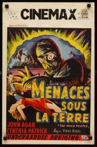 9j436 MOLE PEOPLE Belgian '56 great completely different art of monsters & sexy girl!