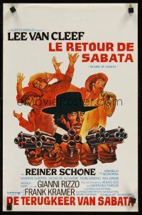 9j449 RETURN OF SABATA Belgian '72 cool artwork of Lee Van Cleef with bizarre pistol!