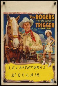 9j453 ROY ROGERS STOCK stock Belgian '50s wonderful art of Dale Evans & Trigger!