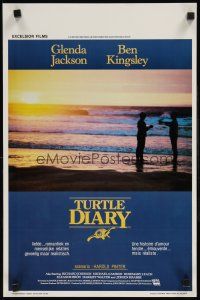 9j467 TURTLE DIARY Belgian '85 great image of Ben Kingsley & Glenda Jackson on the beach!