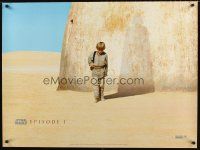 9j121 PHANTOM MENACE teaser British quad '99 Star Wars Episode I, Anakin w/ Darth Vader shadow!
