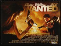 9j129 WANTED advance DS British quad '08 sexy Angelina Jolie & James McAvoy with guns!