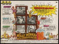 9j130 WILLY WONKA & THE CHOCOLATE FACTORY British quad '71 cool completely different art!