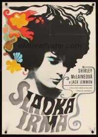 9j218 IRMA LA DOUCE Czech 23x33 '70 Billy Wilder, cool Galova art of pretty Shirley MacLaine!