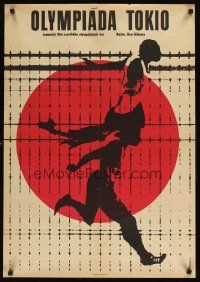 9j222 TOKYO OLYMPIAD Czech 23x33 '65 Kon Ichikawa's movie of the 1964 Summer Olympics in Japan!