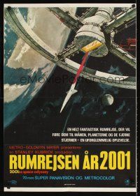 9j475 2001: A SPACE ODYSSEY Danish '68 Stanley Kubrick, art of space wheel by Bob McCall!