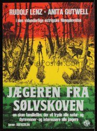 9j525 JAEGEREN FRA SOLVSKOVEN Danish '60s cool artwork of hunter in forest!