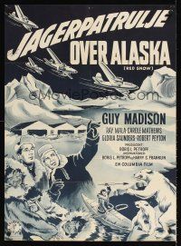 9j558 RED SNOW Danish '54 Guy Madison, Ray Mala, mystery explosions, Gaston art!