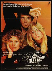 9j564 SHAMPOO Danish '75 best close up of Warren Beatty, Julie Christie & Goldie Hawn!
