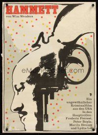 9j039 HAMMETT East German 23x32 '84 Wim Wenders directed, Frederic Forrest, cool Anker artwork!