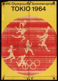 9j041 TOKYO OLYMPIAD East German 23x32 '66 Kon Ichikawa's movie of the Summer Olympics in Japan!