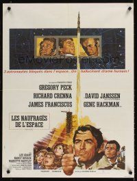 9j314 MAROONED French 23x32 '70 Gregory Peck, Gene Hackman, great Terpning cast & rocket art!